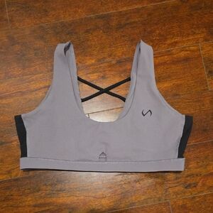 Stylish Light Purple and Black Sports Bra